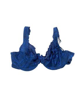 NYGARD Embroidered Lace Bra Royal Blue 38D Romantic Luxe Lingerie Underwire